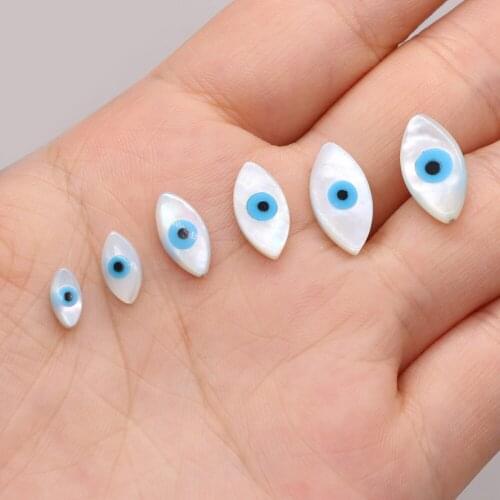 Wholesale Natural Sea Shell Evil Eye Beads Use for DIY Fashion Jewelry Making Necklace Bracelet Accessories Exquisite Gift 10pcs