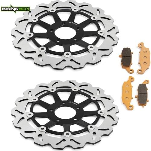 BIKINGBOY For Kawasaki ZR-7 99-04 ZR7S 01 02 03 04 Z 750 S 05-07 Z750 04-06 Front Brake Disks Discs Rotors + Pads 300mm Set