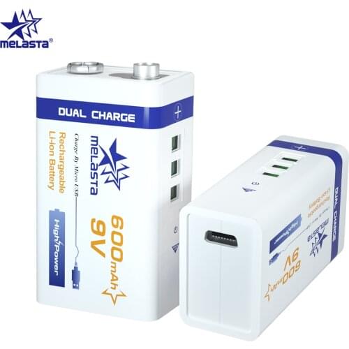 3PCS 6F22 Micro USB 9V 600mAh rechargeable lithium ion battery for smoke alarm wireless microphone Guitar EQ Intercom Multimeter