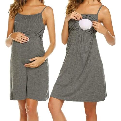Maternity Pajamas Nightgown Breastfeeding Dress Childbirth Nursing Dress Pajama Pregnant Women Nightwear Breastfeeding Sleepwear