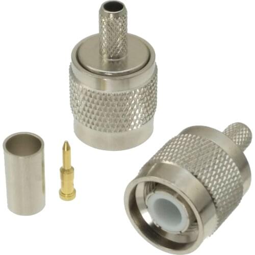 Connector TNC male plug crimp RG58 RG142 LMR195 RG400 cable straight