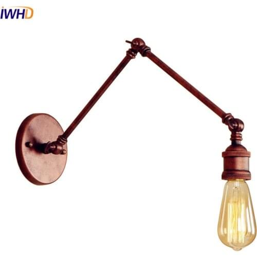 IWHD Adjustable Retro LED Wall Lights Fixtures Home Lighting Style Loft Industrial Wall Lamp Vintage Sconce Wandlamp Lampen