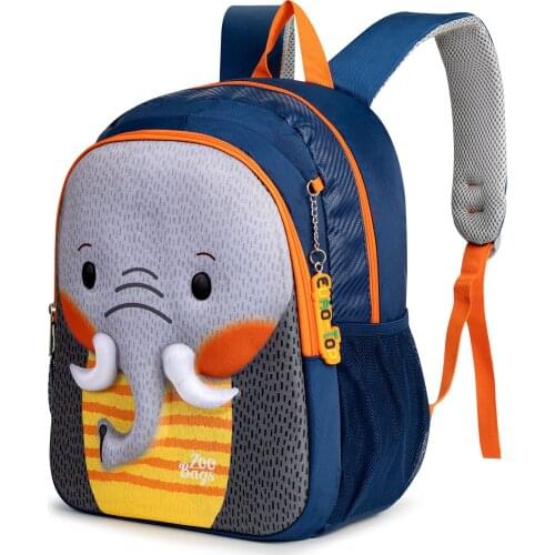 Backpack Schoolbags for Boys Girls 3D Elephant Lightweight Cute Children Preschool Waterproof Book Bag