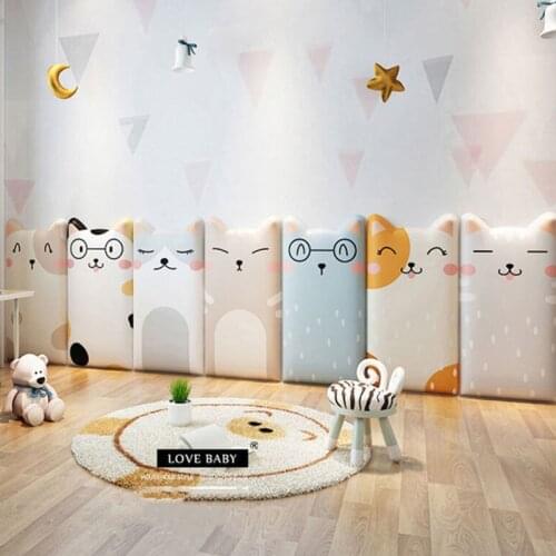 Lovey Cat Self-Adhesive Bed Headboards Anti-Collision Tatami Bedroom Decor Stickers Tete De Lit Cabecero Decoration Aesthetic