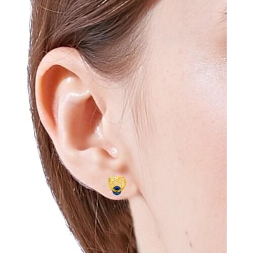 2019 Fashion Genuine 24K gold Stud Earrings pink & blue Crystal Zircon Channel Earrings For Women Wedding Jewelry Gifts