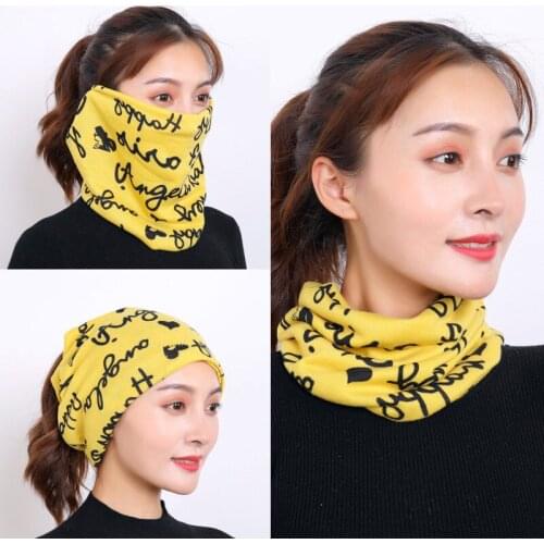 2020 Hat Woman Autumn Winter Fashion Multi-functional Cover Head Hat Headscarf Hat Warm Five-pointed Star Love Crescent Hat