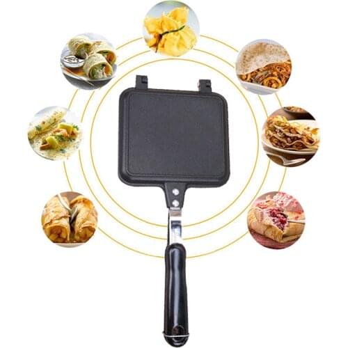 Double-Sided Frying Pan High Temperature Resistant Household Non-stick Sandwich Outdoor Grill Pan Camping Cooking