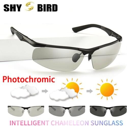 SHYBIRD Mens Photochromic Sunglasses Polarized Chameleon Glasses Male Change Color Sun Glasses Day Night Vision Driving Eyewear