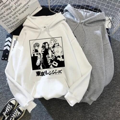 Japan Anime Tokyo Revengers Cosplay Hoodie Punk Gothic Streetwear Sano Manjiro Cartoon Print Hoodie Harajuku Pullover Sweatshirt