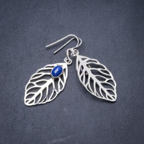 Natural Lapis Lazuli Handmade Unique 925 Sterling Silver Earrings 2" Y2923