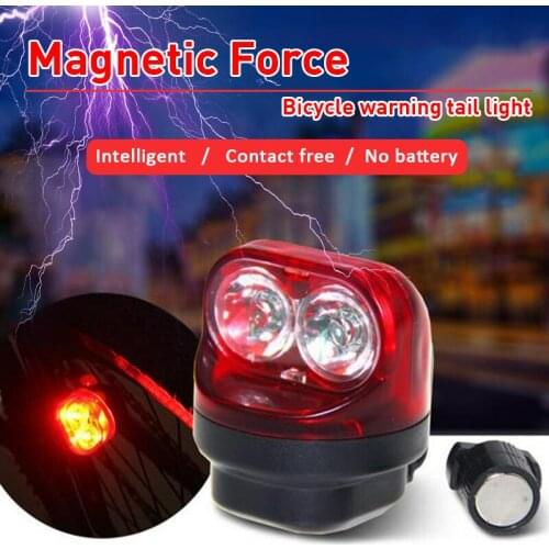 Bicycle LED Tail Light Self-powered Magnetic Induction Night Warning Rear Lamp Lantern Safety Taillight Bike Light Signal Lamp