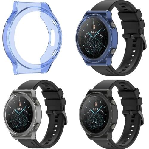 TPU Soft Case Shell Full Edge Frame Glass Screen Protector For Huawei GT 2 Pro Sport Smart Watch GT2 Protective Bumper Cover