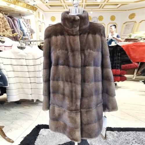 2020 winter real mink fur coat woman fashion mink fur coat High grade real mink fur coat Casual winter coat women fur 9013L85