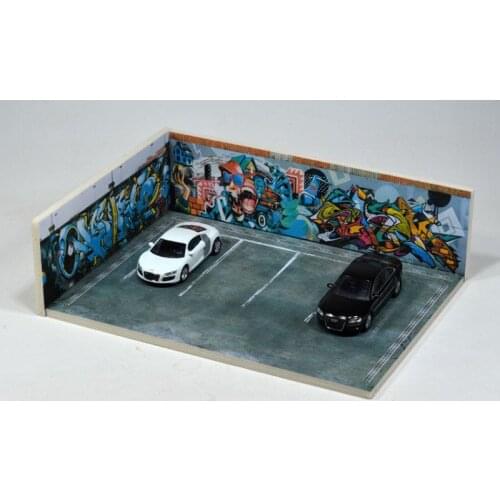 1/64 Vehicle Scenes Board Parking Lot Background Model Simulation Car Outdoor Indoor Parking Shows Display Collectible