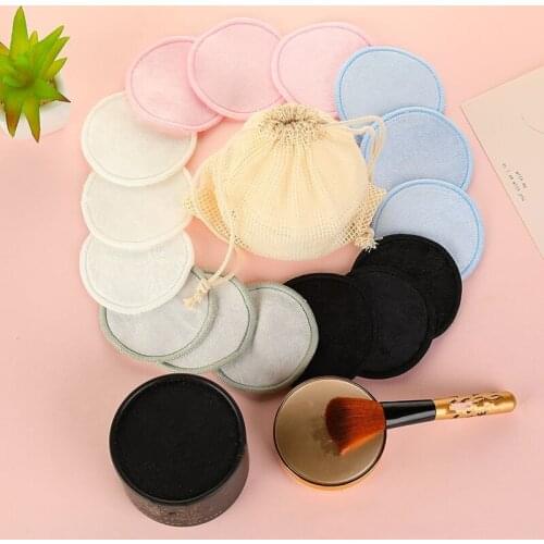 12 pieces of cotton with finger washable three-layer makeup remover pad, recyclable and clean, pure white soft