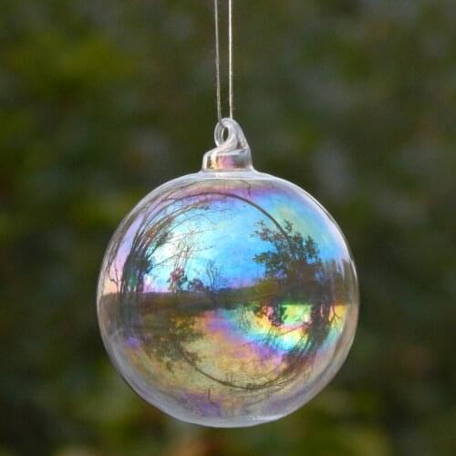 2pcs/pack Diameter=12cm Middle Size Luster Glass Globe Christmas Glass Hanger Decoration Christmas Tree Glass Pendant Decorative