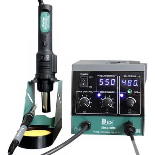 2 In 1 Heat Gun Electricity Soldering Iron Desoldering Station BGA Rework Solder Station Hot Air Gun Welder Desoldering Tools