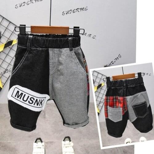 2021 Boys Denim Shorts Baby Boy Knee Length Pants 2-7 Years Kids Summer Patchwork Jeans Childrens Cowboy Short Pants