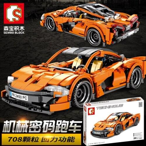 2021NEW Anime Science and Technology Series Mechanical Code Sports Car Racing Model Small Particle Assembled Building Block Toys