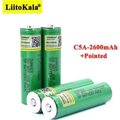 2021 Liitokala New C5A 2600mAh 18650 Lithium Battery 20A 30A Discharge 18650VTC5 batteries+Pointed