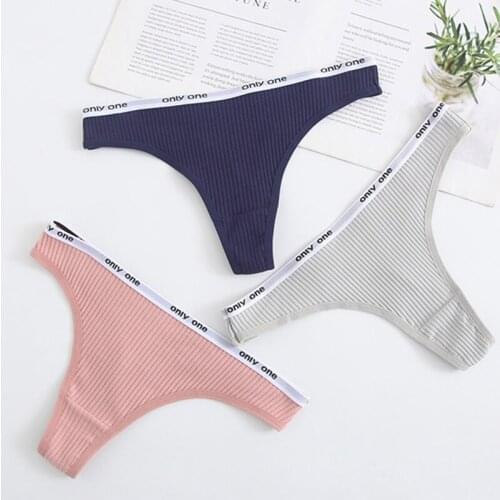 3pcs Cotton Panties Woman Underwear T-back Female Sports G-string For Young Ladies Soft High Quality Thongs For Woman BANNIROU