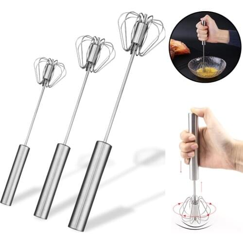 304 Stainless Steel Semi-automatic Egg Beater Egg Whisk Manual Hand Mixer Self Turning Egg Stirrer Kitchen Accessories Egg Tools