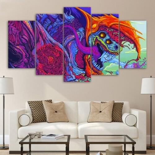 Canvas Wall Art hyper beast wallpaper HD 5 Pieces Wall Art Painting Modular Poster Print for living room Home Decor