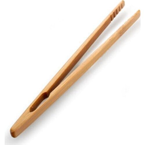 Bamboo Tea Tweezer Bacon Tea Clip Tongs Heat-Proof Bamboo Salad Food Toast Bend Clip Straight Clips Kitchen Accessories Teaware