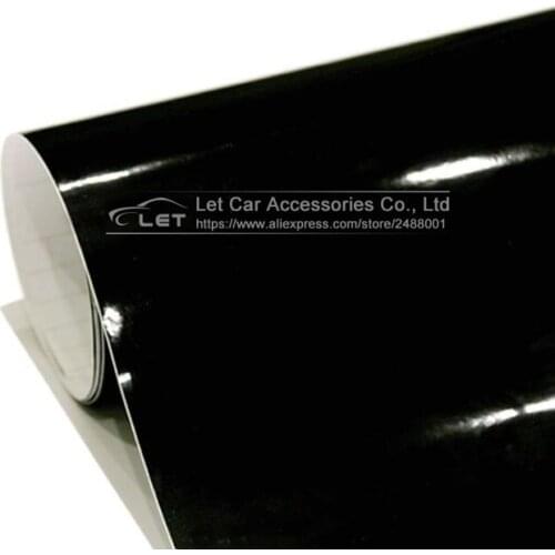 10/20/30/50*152CM Black Glossy Vinyl Film Gloss Glossy Car Wrap Foil Sticker With Air Bubble Free Motorcycle Car Wrapping