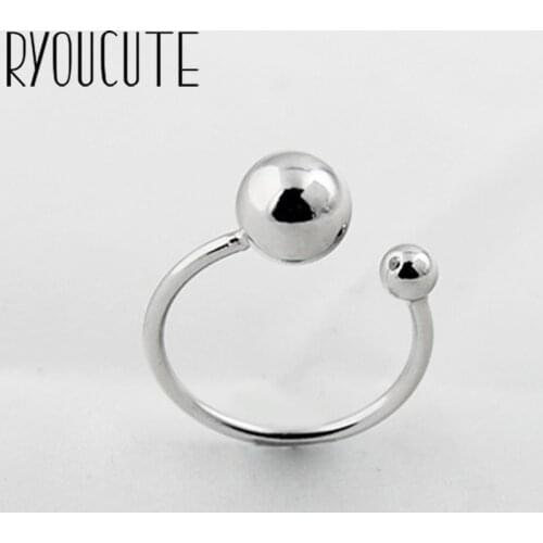 Bohemian Vintage Silver Color Ball Rings for Women Wedding Jewelry Adjustable Antique Statement Rings Anillos