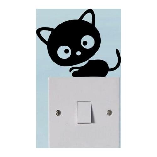 Black Cat Vinyl Switch Sticker Fashion Funny Wall Decal Decor Art 3SS0039