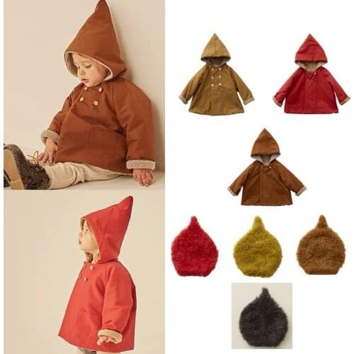 Elfin New Winter Kids Thick Jacket for Boys Girls Cute Hooded Warm Windproof Waterproof Outwear Coat Baby Child Ski Clothes