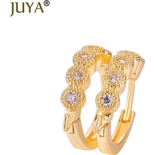 DIY Earring Findings, Copper Zircon Round Hoop Earring Hooks Fittings, Handmade Drop Earring Accessories