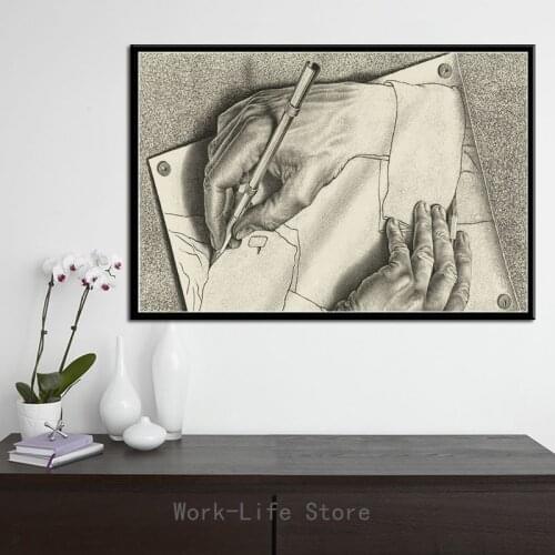 Escher Surreal Geometric Artwork Modern Painting Poster Prints Canvas Wall Picture For Home Room Decor