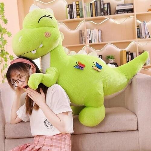 Giant Cartoon Dinosaur Hobbies Stuffed Plush Doll Kids Cute Tyrannosaurus Animal Soft Pillow Figure Toy Baby Birthday Gifts