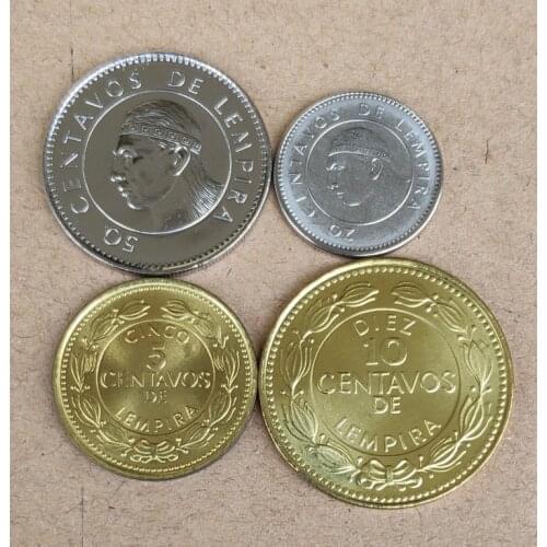 Honduras 5cents 10cents 20cents 50cents 4 pieces18-26mm America Coins New Original Coin Unc Commemorative Edition 100% Real