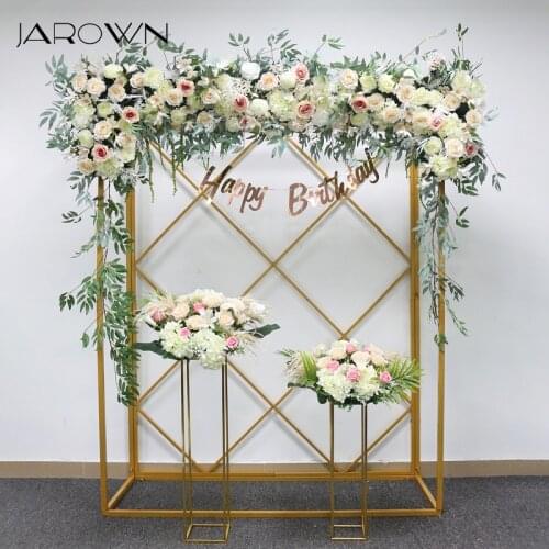 JAROWN Wedding Background Grid Cross Rectangle Stand Decoration Flower Stand Birthday Party Home Decor Geometric Square Frame