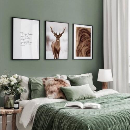 Things I Love Red Stag Wood Pattern Nordic Posters And Prints Modern Wall Art Canvas Painting Decoration Picture For Living Room