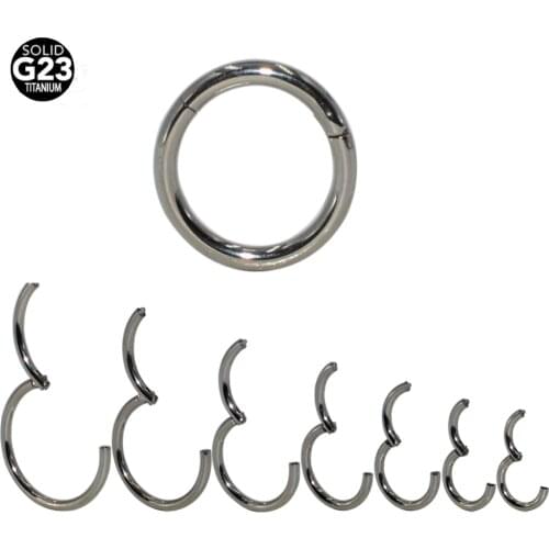 1pc G23 Titanium Hinged Segment Nose Rings Lip Eyebrow Nipple Clicker Ear Septum Helix Tragus Captive Piercing Body Jewelry