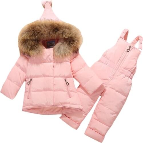Boys & Girls Winter Sets 2021 Children New Year Clothing Set Kids Overalls for Girls Toddler ski Snowsuit clothes 1-3Y