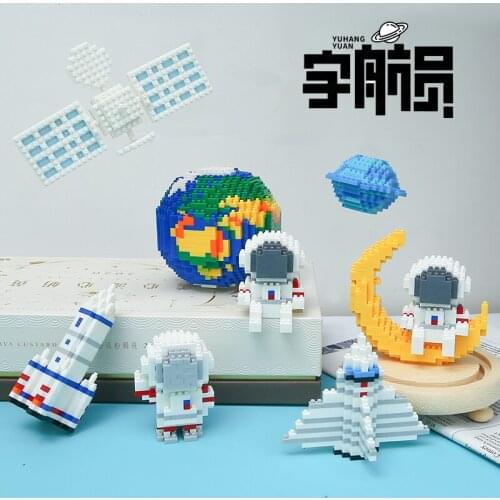 Astronaut Micro Diamond Bricks Model Space Station Series Spaceman Rocket Building Blocks DIY Educational Childrens Toys Gift