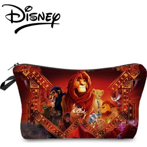 Disney The Lion King Printing Cosmetic Bags Cool Style Storage Bag Cartoon Animal Women Makeup Bag Unique Mini Child Candy Bag
