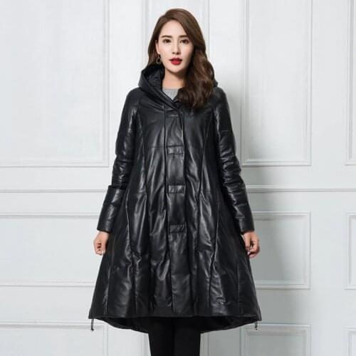 Leather Jacket Women Winter Sheepskin Genuine Leather Down Jackets Womens Duck Down Coat Plus Size Chaqueta Mujer