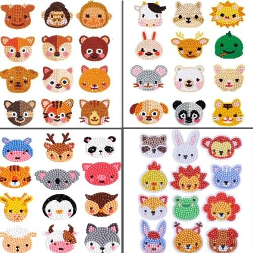 Easy Animal World Diamond Painting Kits for Kids 5D DIY Diamond Kits Paint by Numbers Handmade Sticker Arts and Crafts Decor