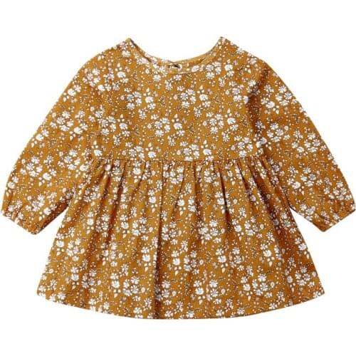 Children Dresses Toddler Infant Baby Girl Floral Clothes Long Sleeve Dress Beach Boho Sundress Summer
