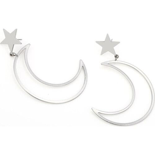 Vintage Moon Star Gold Drop Earrings For Women Boho Geometric Metal Simple Fashion Earrings 2021 Trend New Brincos Jewelry