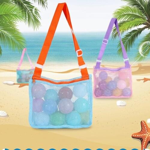 Kids Beach Toy Storage Mesh Bag Children Shell Collection Pouch Large Capacity Summer Beach Sand Toys Kids Water Clothes