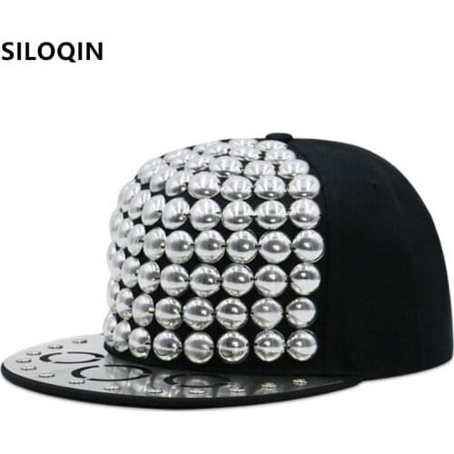 SILOQIN Novelty Headdress Decoration Flat Brim Hat Hip Hop Caps For Men Women 2021 New Punk Style Adjustable Size Snapback Cap