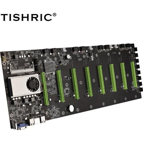 TISHRIC BTC-D37 Professional Mining Motherboard 8 * PCIE 16X 4 * USB2.0 DDR3 Sodimm Slot Expandable Port Bitcoin Riserless