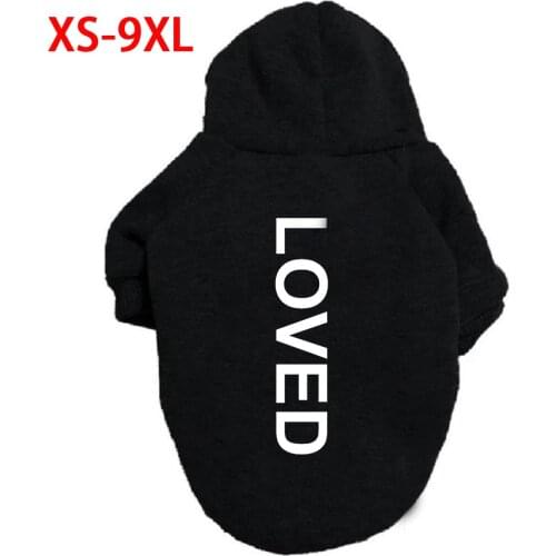 Large pet dog clothes hoodie autumn winter small and medium French bulldog warm velvet sweater sweat shirt puppy clothes XS-9XL